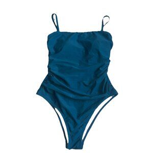 Blueish One Piece Swimsuit Open Back Spaghetti Straps Size Large Bathing suit